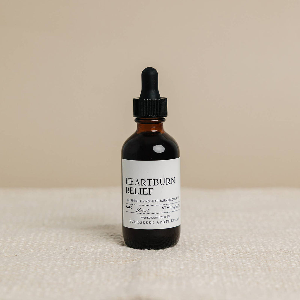 Herbal Heartburn Relief Tincture – Digestive Support Formula  (Alcohol Free)