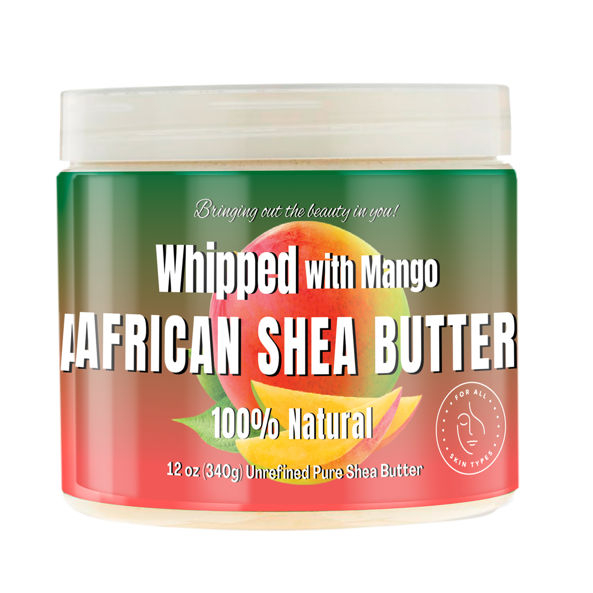 Whipped African Ivory Shea Butter, Mango - 12oz