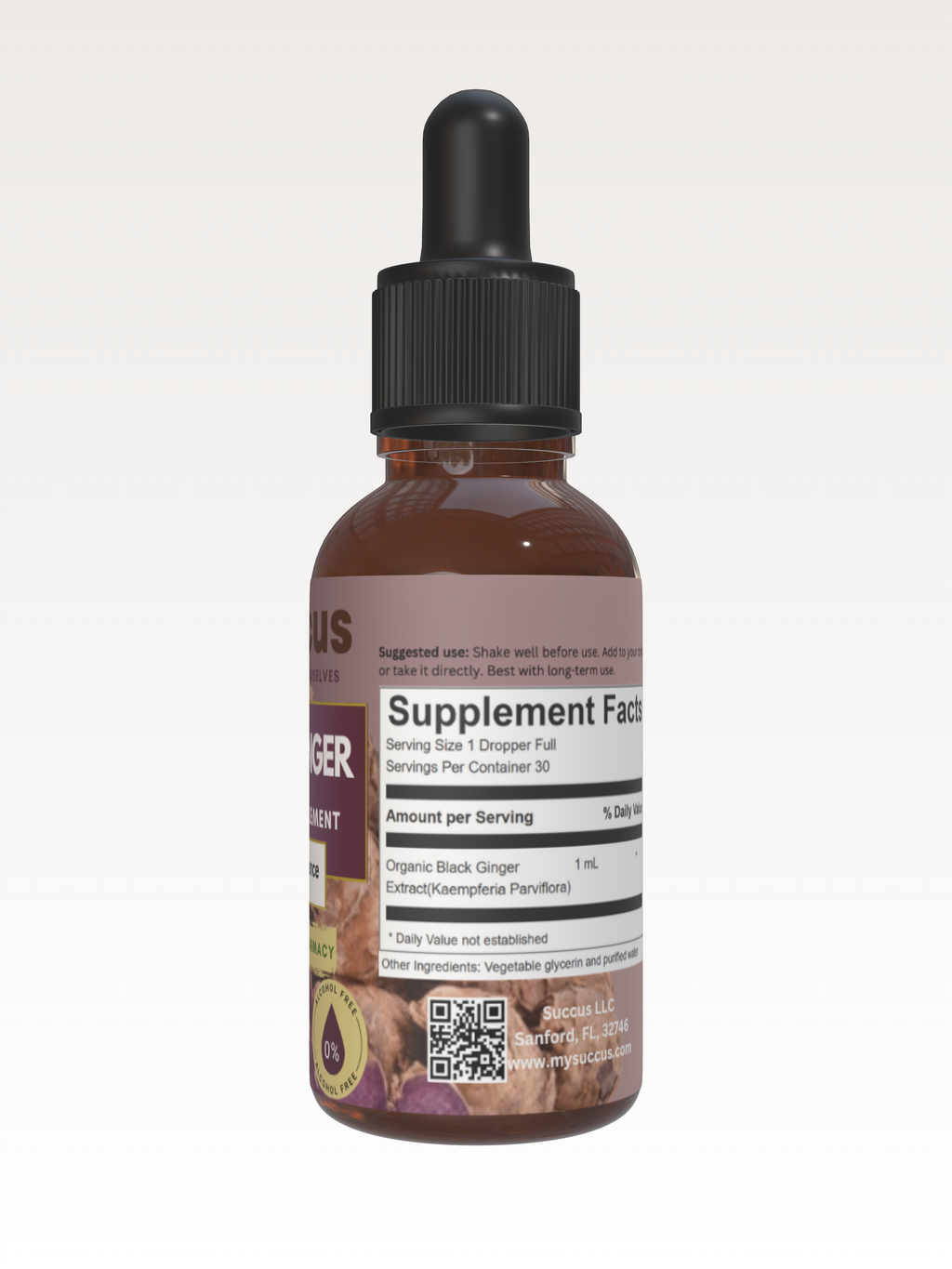 Black Ginger Tincture - Energizing, Spicy & Naturally Bold: (MALE PERFORMANCE) / 1 fl oz