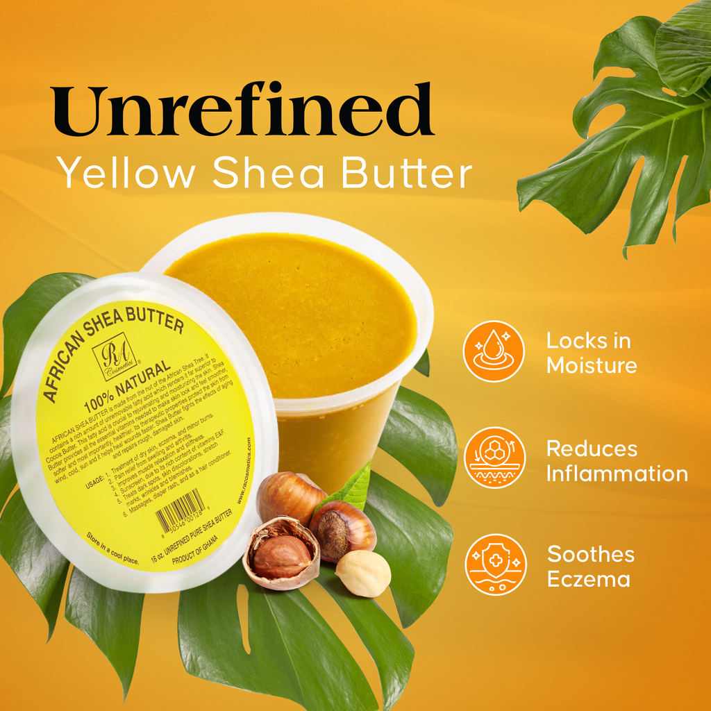 100% African Shea Butter, Yellow Solid - 16oz