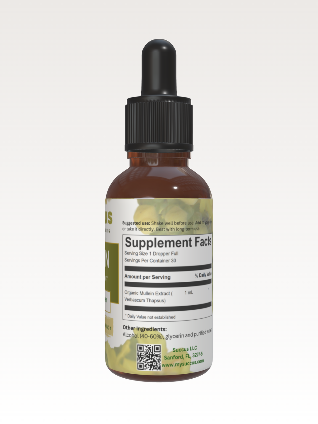 Mullein Tincture - Alcohol Free / 1 fl oz
