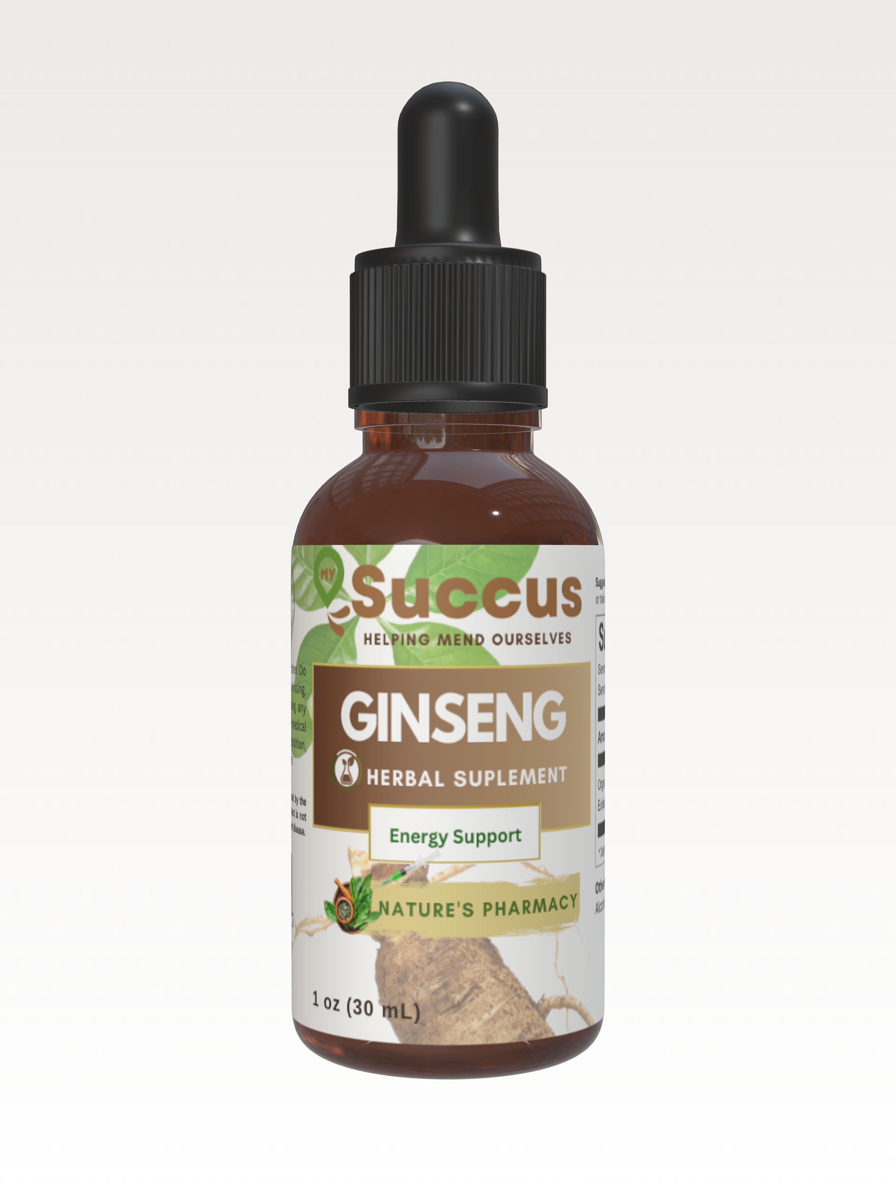 Ginseng Tincture - Supports Energy & Natural Vitality: Alcohol Free / 1 fl oz