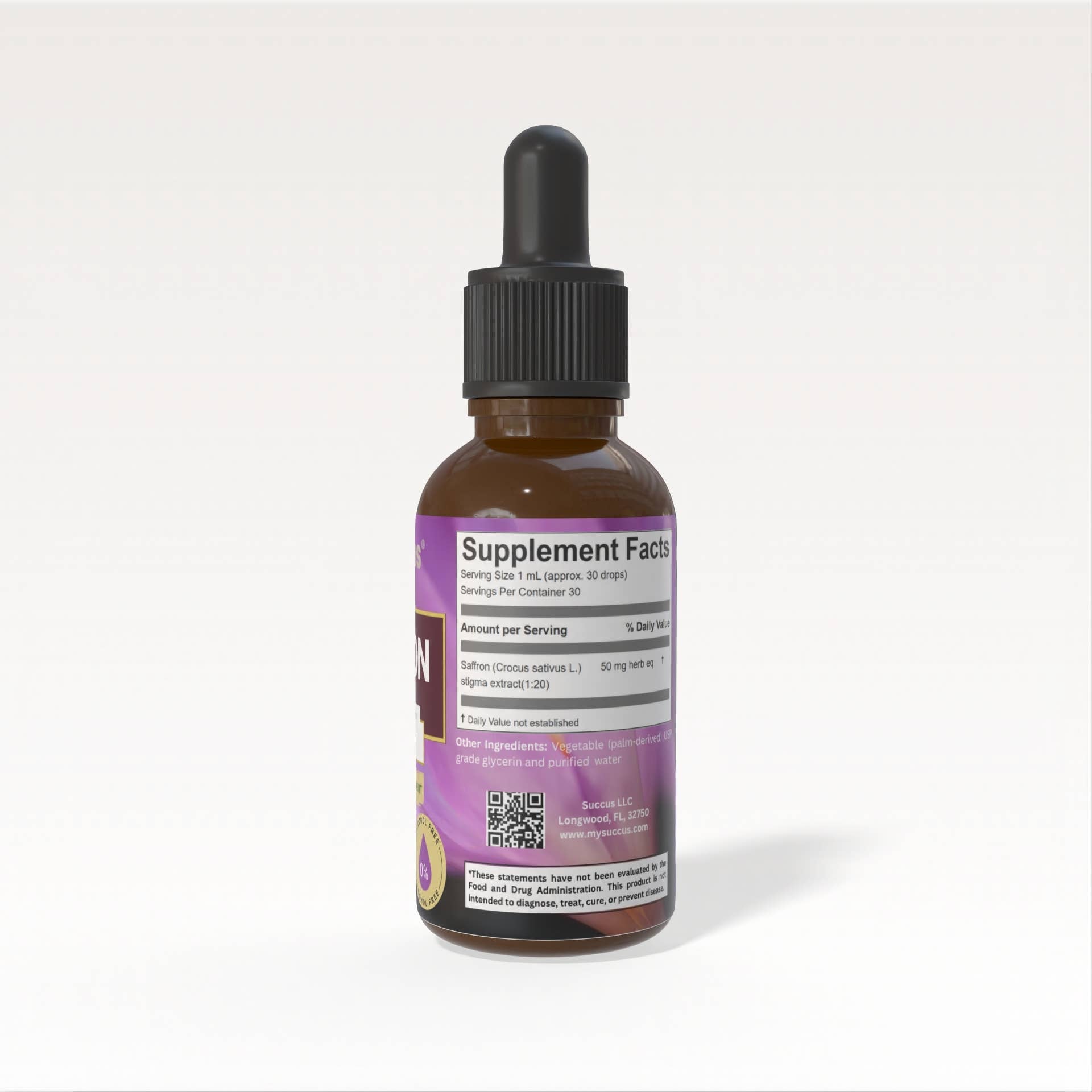 Saffron Tincture | Alcohol-Free Herbal Extract | 1 oz