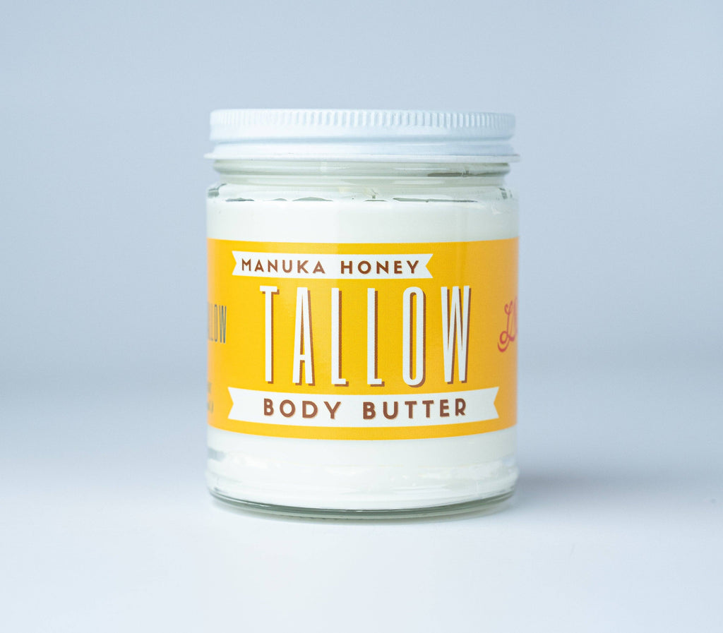 Manuka Honey & Rosehip Tallow Body Butter - Deeply Nourishing, All-Natural Moisturizer: 9oz