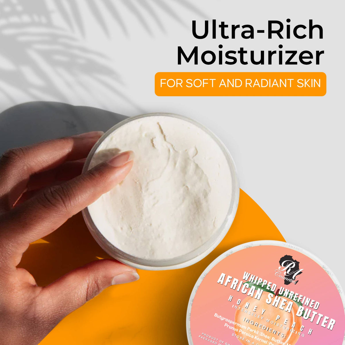 Whipped African Ivory Shea Butter – Honey Peach (12 oz)