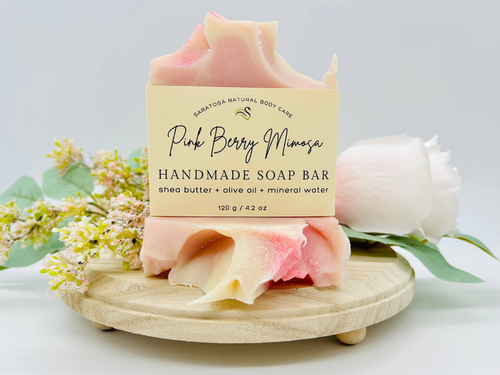 Pink Berry Mimosa Handmade Soap Bar VEGAN