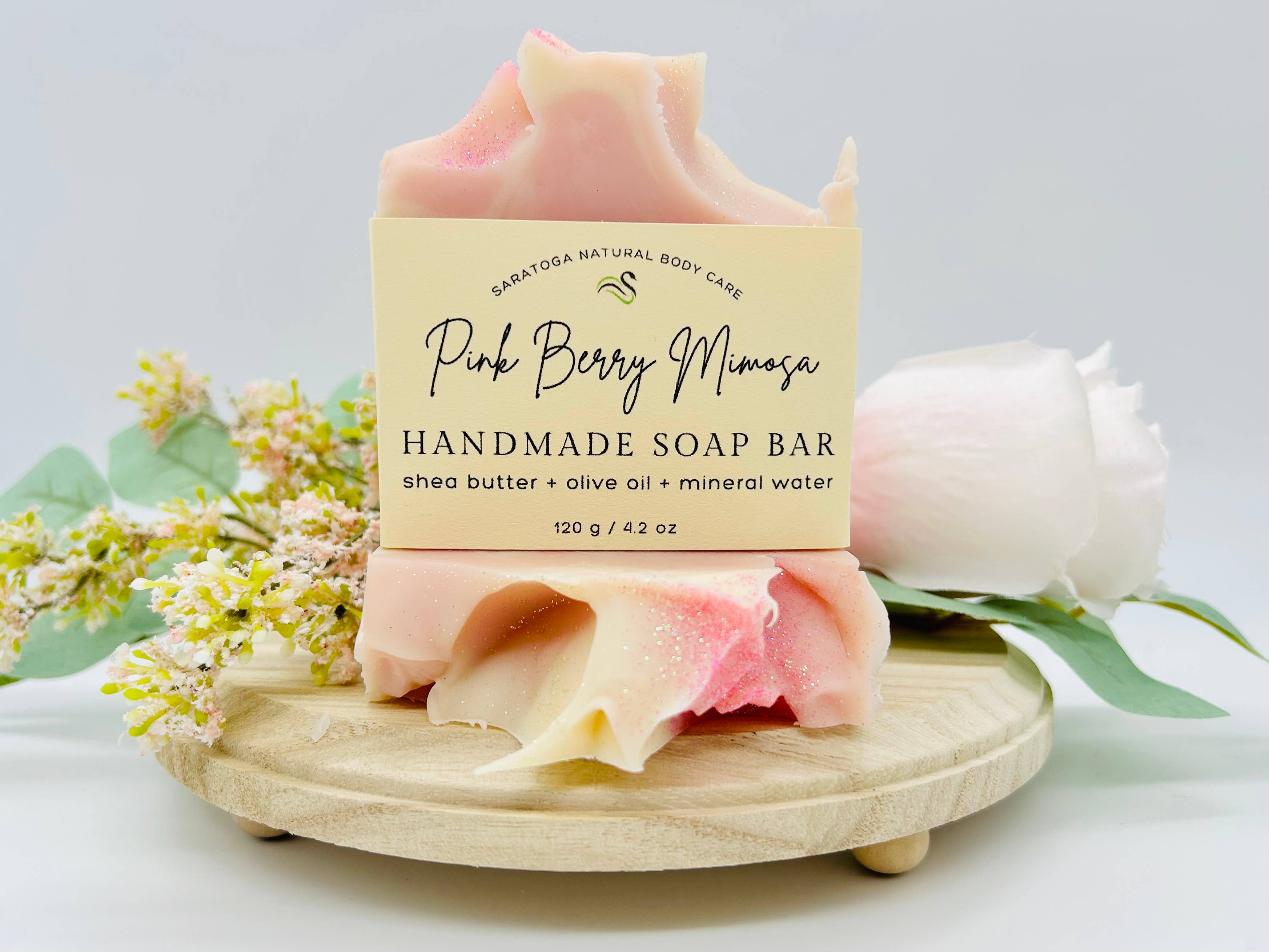 Pink Berry Mimosa Handmade Soap Bar VEGAN