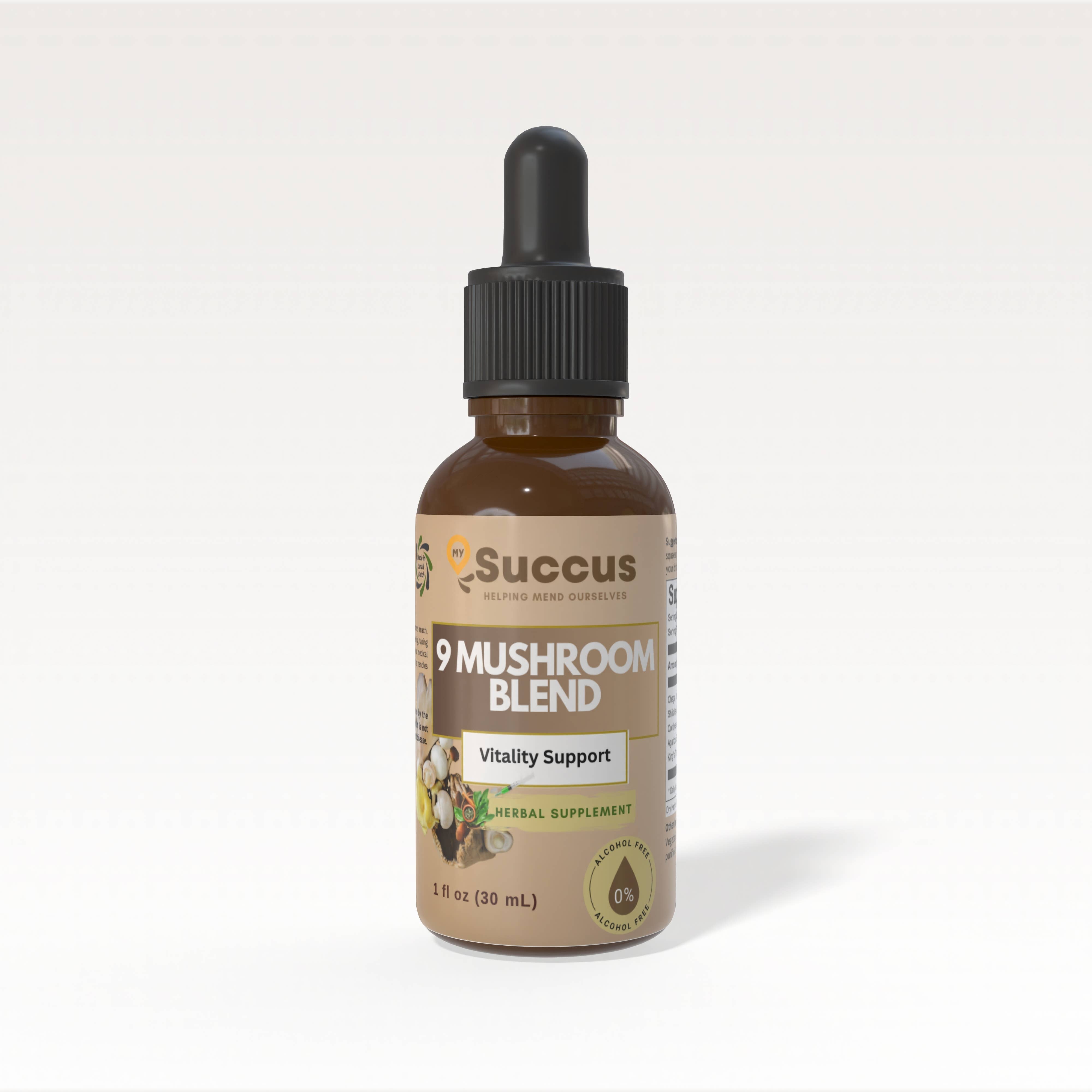 9 Mushroom Blend Extract - Vitality Support: Alcohol Free / 1 fl oz