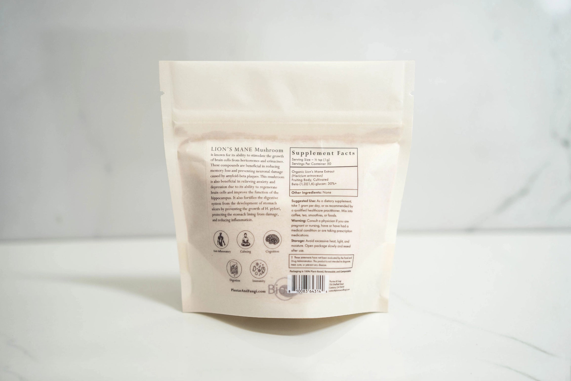 Lion's Mane Mushroom Powder (Autoimmune | Leaky Gut | Stress | Memory | Dementia | MS)