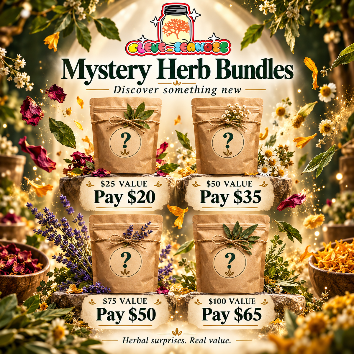 Mystery Herb Bundle – Herbal Wellness Surprise Box