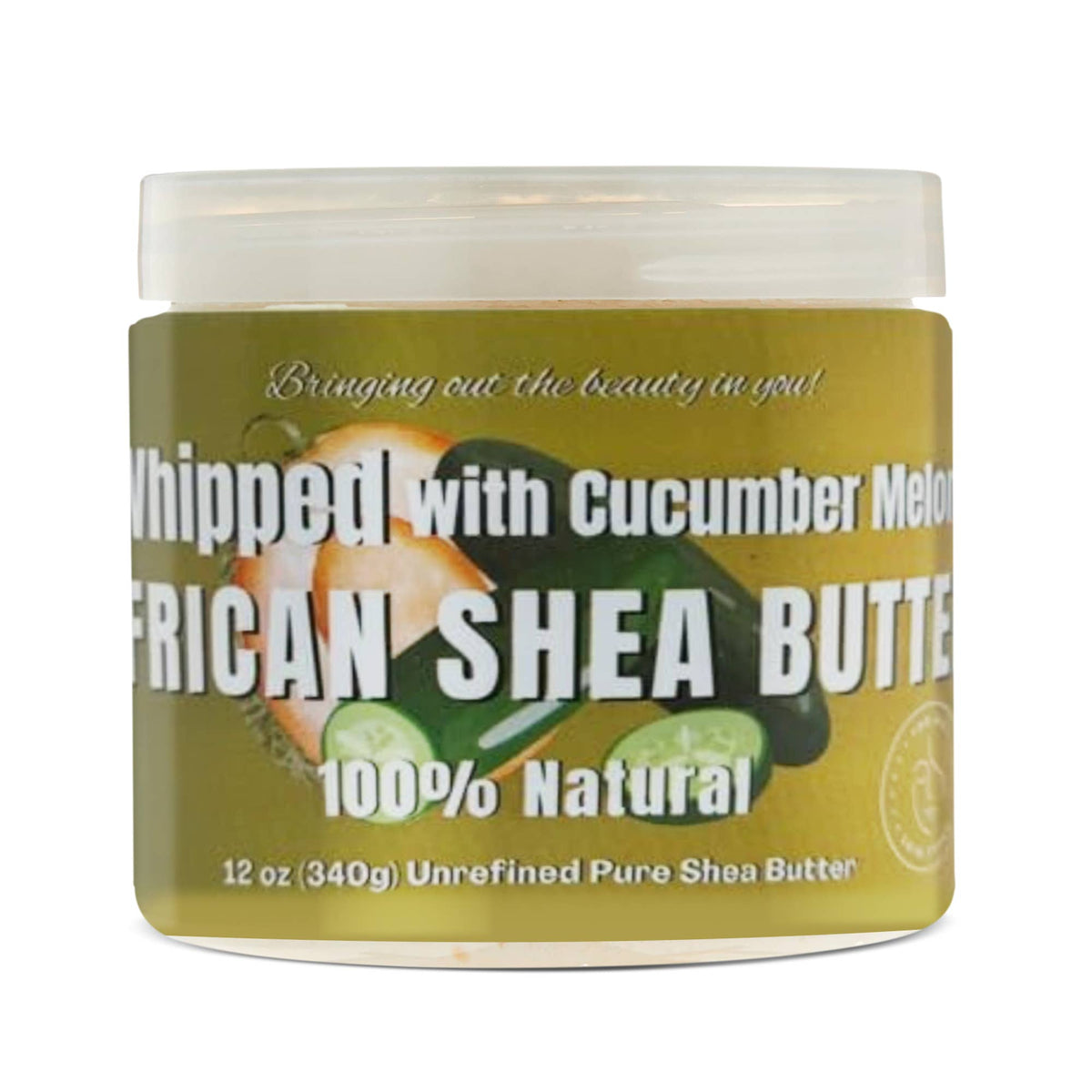 Cucumber Melon Whipped African Ivory Shea Butter | Hydrating Skin & Hair Butter – 12oz