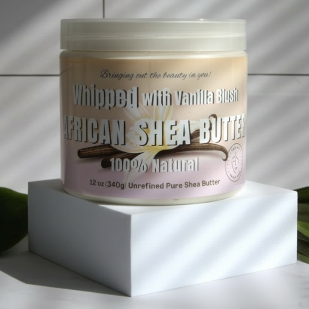 Whipped African Ivory Shea Butter, Vanilla Blush - 12oz