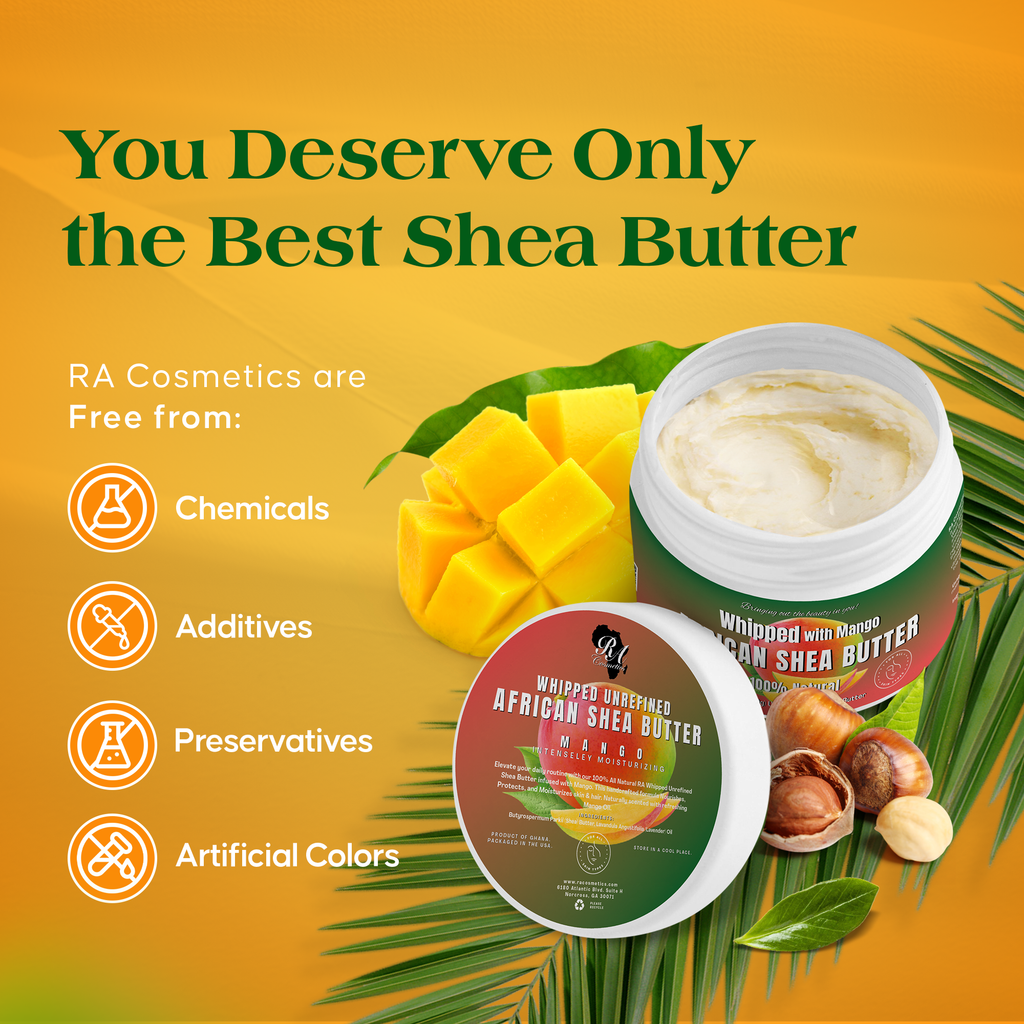 Whipped African Ivory Shea Butter, Mango - 12oz
