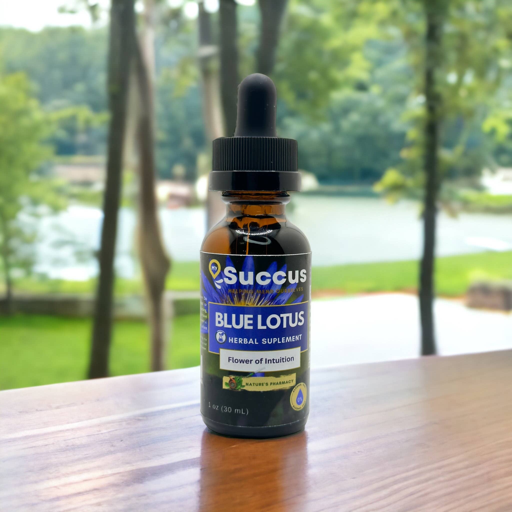 Blue Lotus Tincture - The Flower of Intuition (High Potency) : Alcohol Free / 1 fl oz