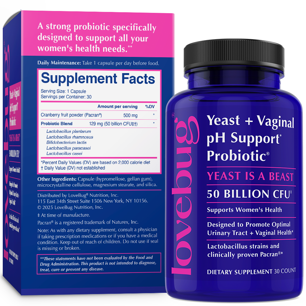 Yeast + Vaginal pH Probiotic – Feminine Balance & Urinary Tract Support | 30 Count