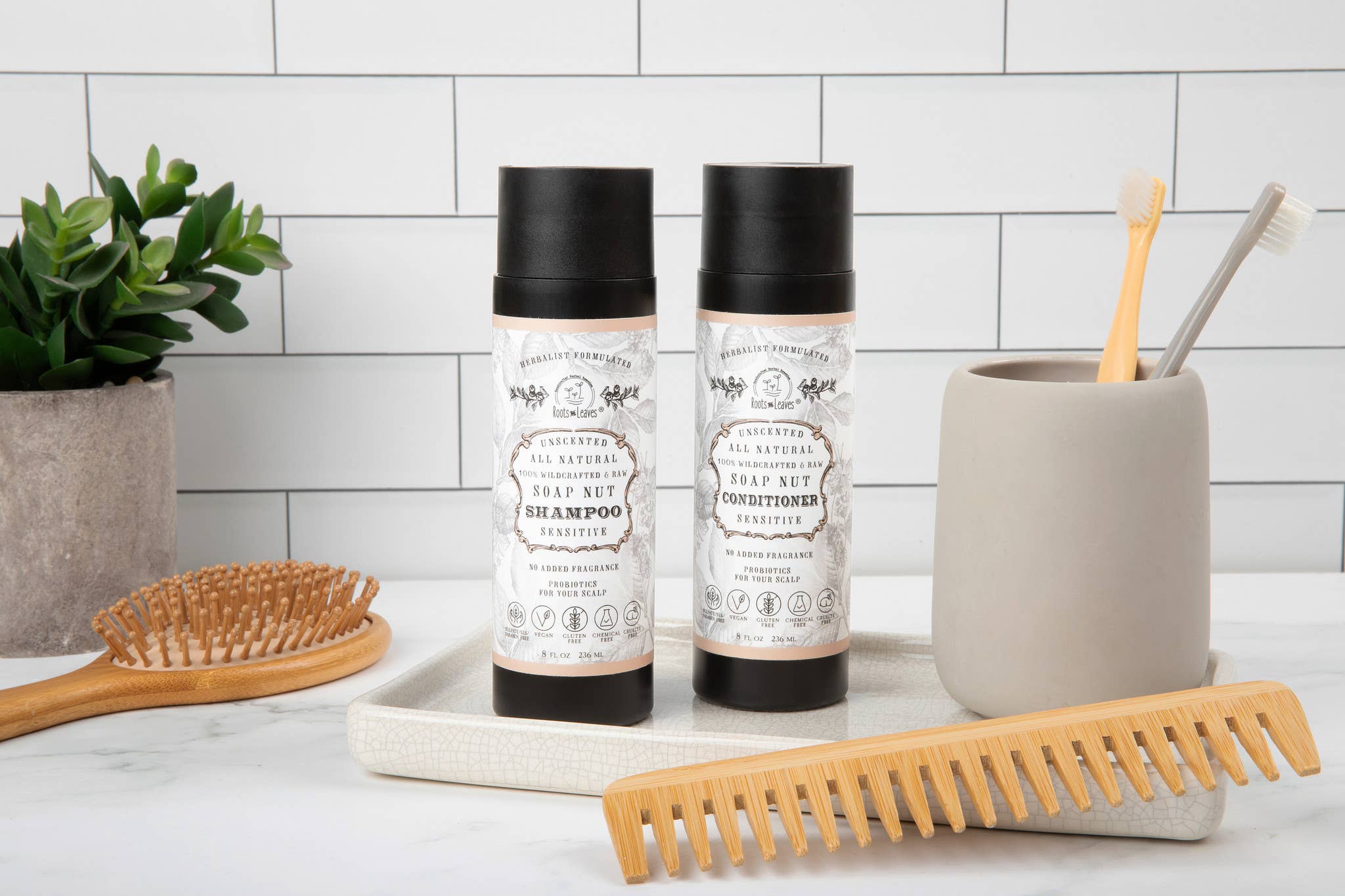 All Natural Soapnut Shampoo and Conditioner Set: Rose