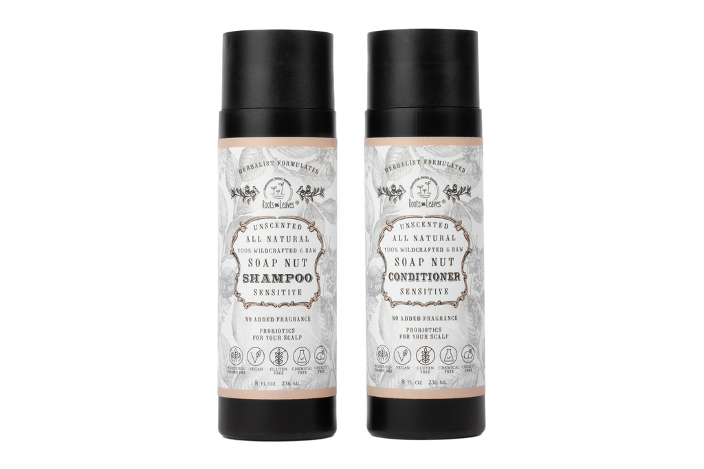 All Natural Soapnut Shampoo and Conditioner Set: Rose