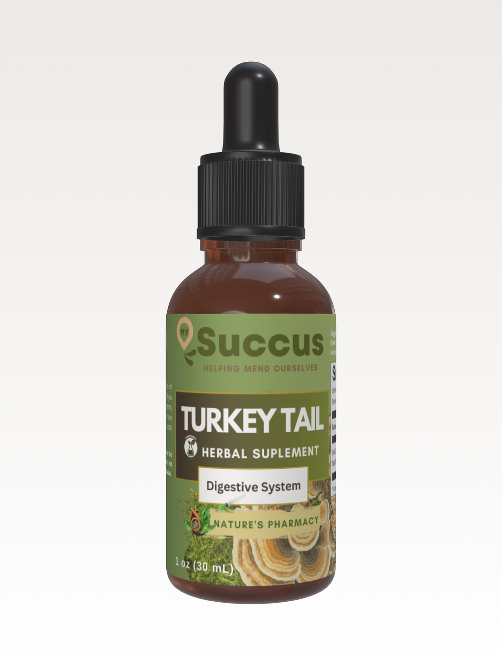 Turkey Tail Tincture - Wild-Harvested Mushroom Extract: Alcohol Free / 1 fl oz
