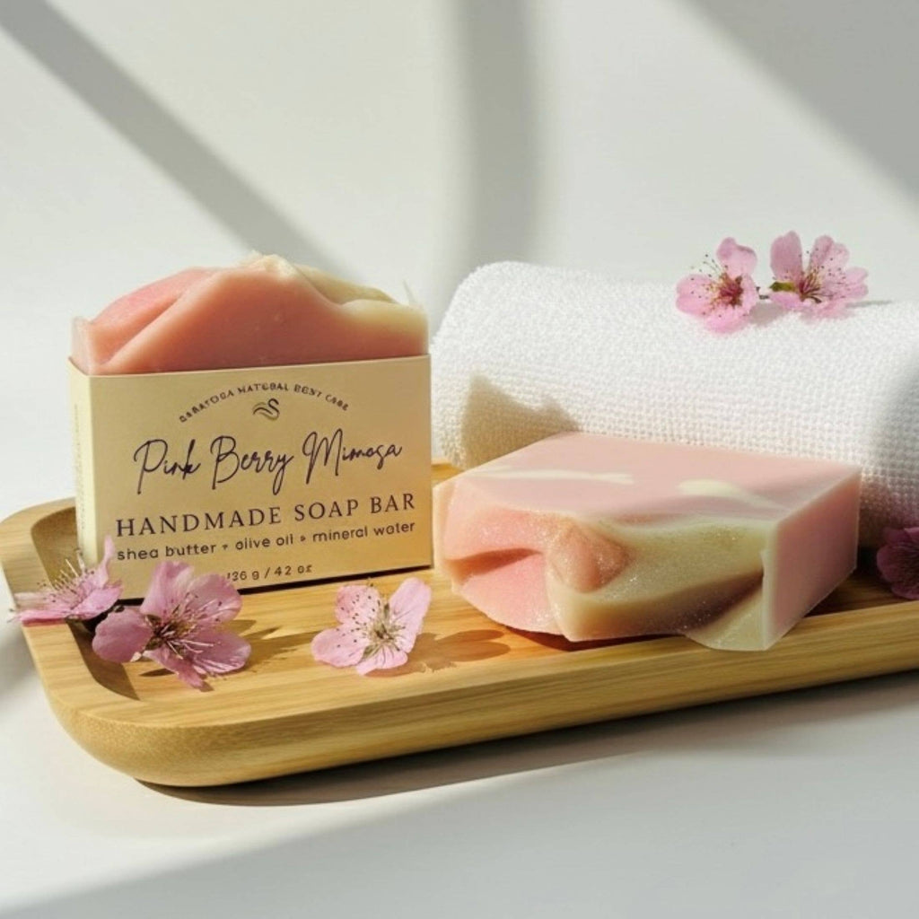 Pink Berry Mimosa Handmade Soap Bar VEGAN