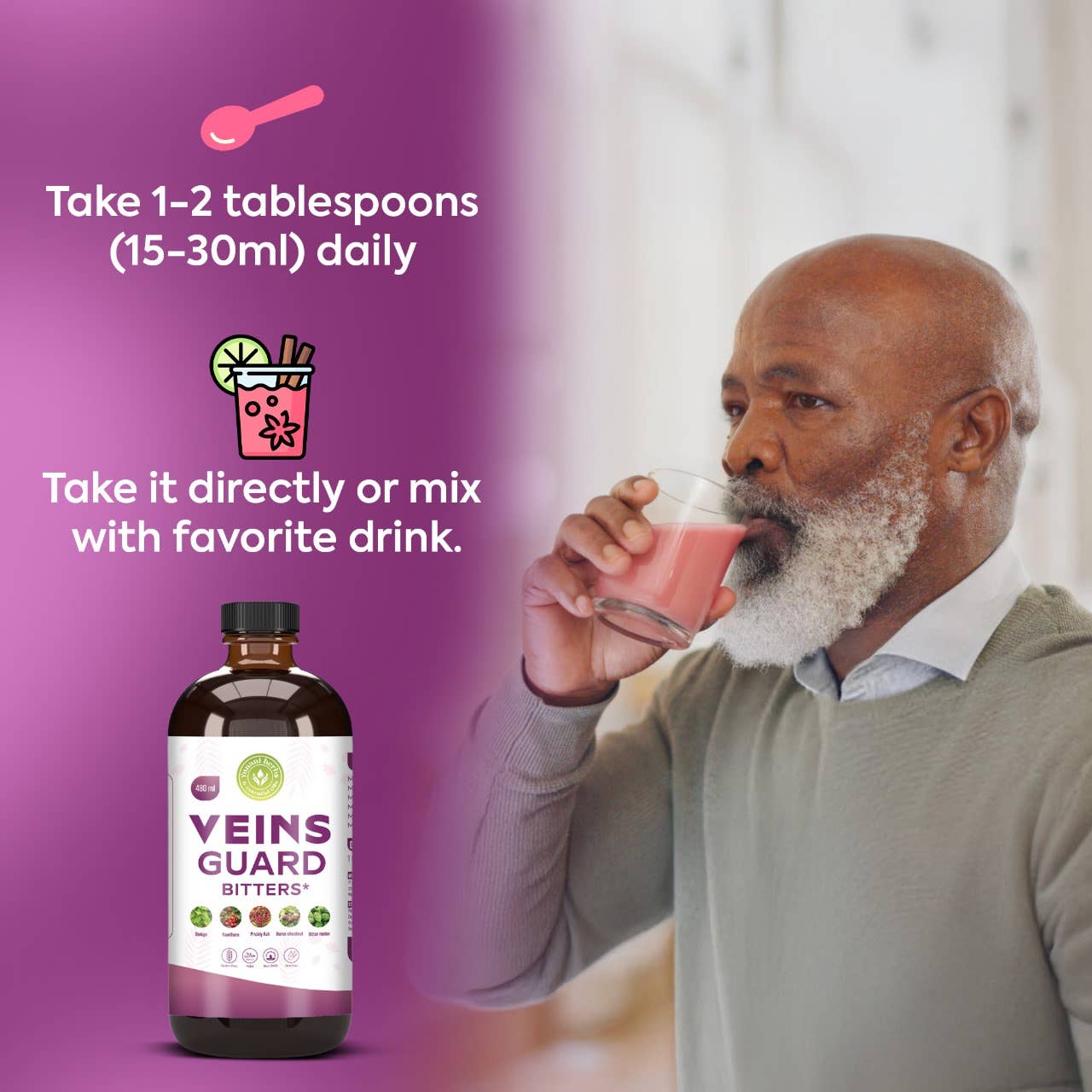 Veins Guard Living Bitters| Swelling | Fluid Retention | Varicose Veins | Support Circulation