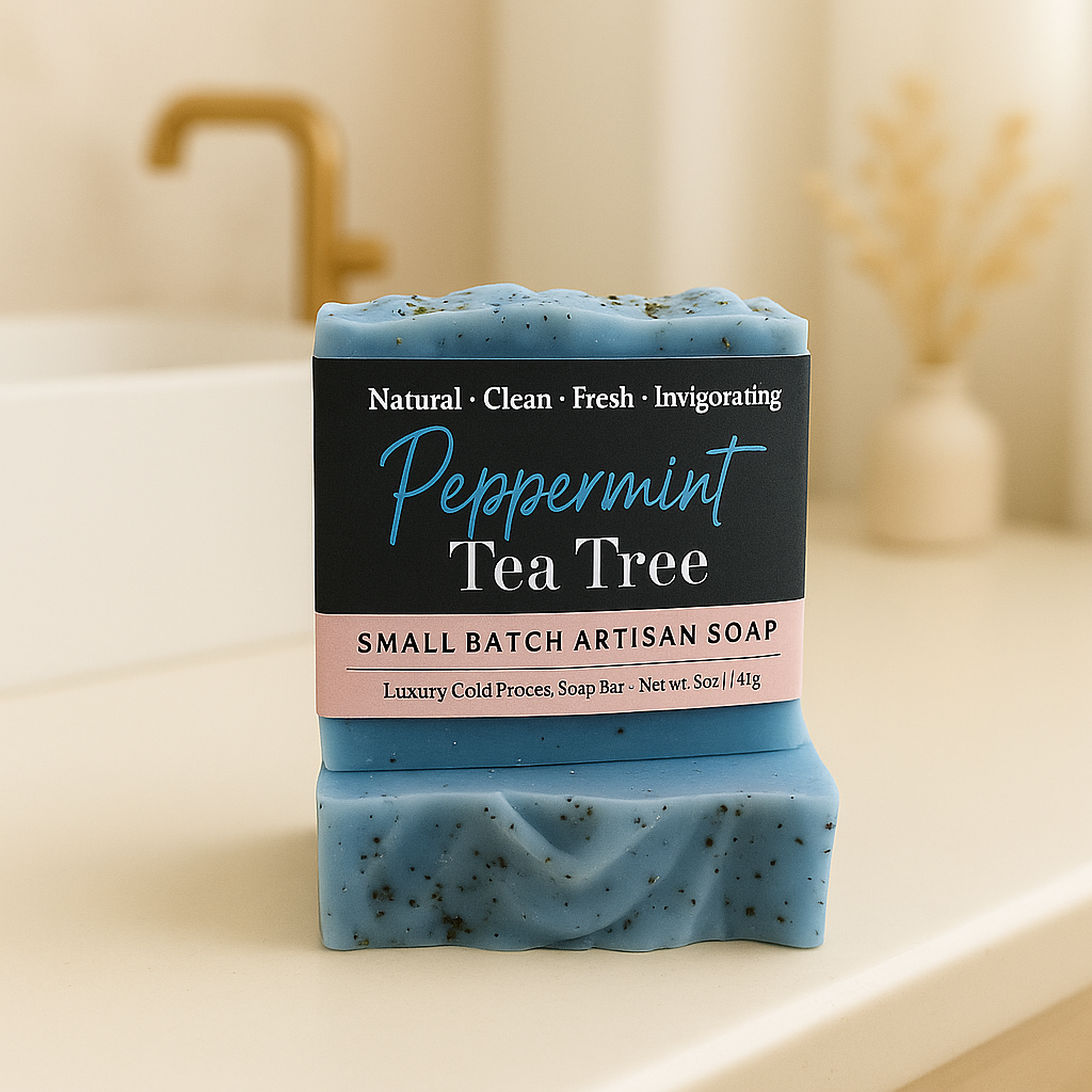 Peppermint Tea Tree Soap Bar | Acne, Odor & Deep Clean Detox