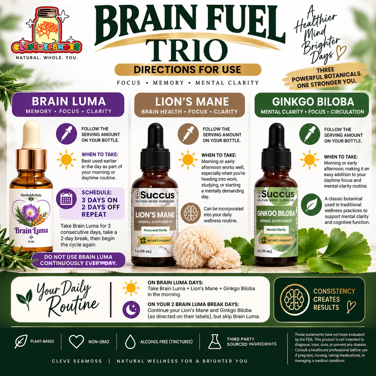 Brain Fuel Trio – Focus, Memory & Mental Clarity
