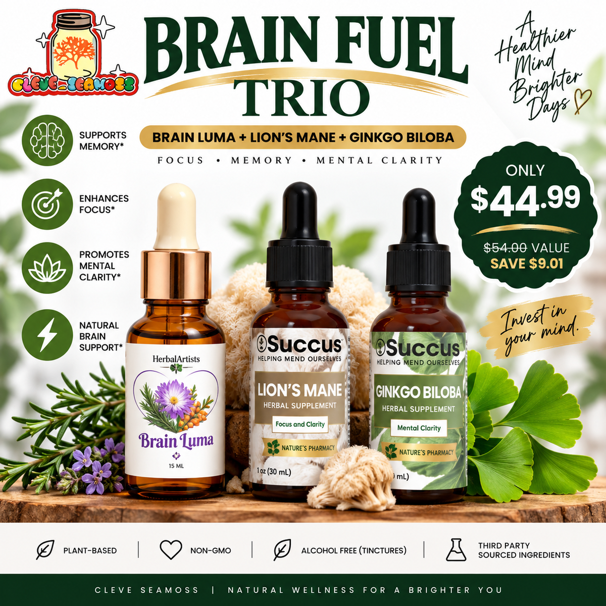 Brain Fuel Trio – Focus, Memory & Mental Clarity