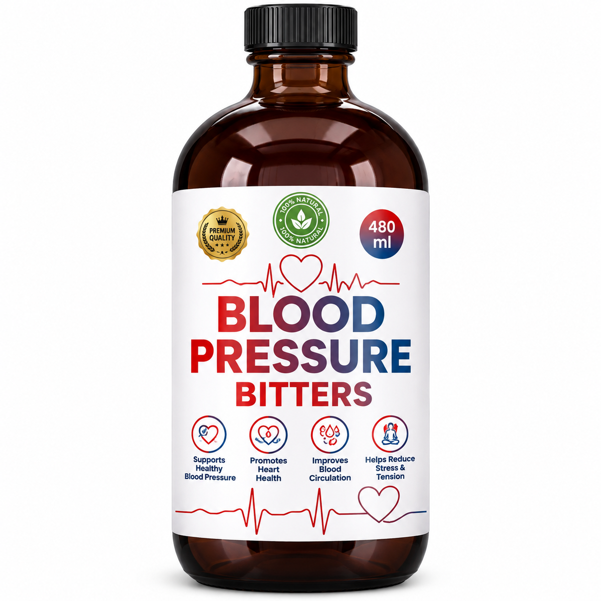 Blood Pressure Bitters | Herbal Cardiovascular & Circulation Support – 480 mL
