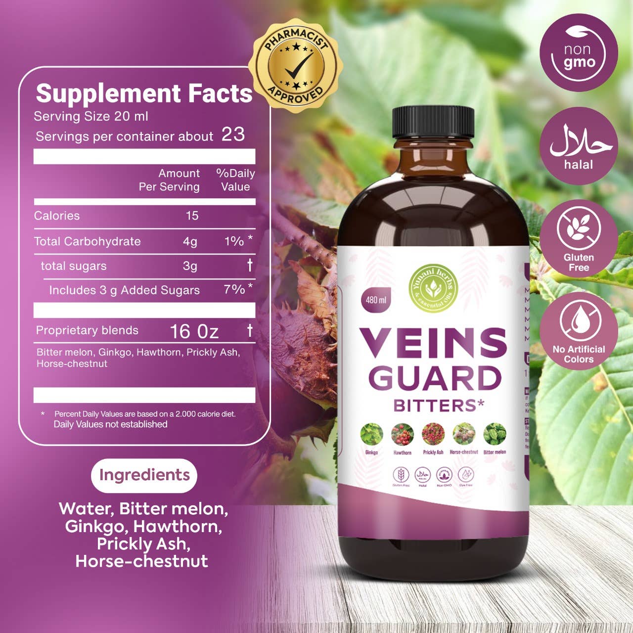 Veins Guard Living Bitters| Swelling | Fluid Retention | Varicose Veins | Support Circulation