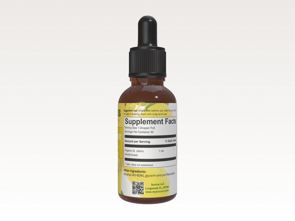 St. John's Wort Tincture - Nervous System (High Potency) : Alcohol Extract / 1 fl oz
