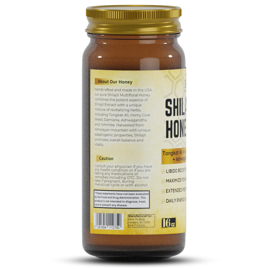 Shilajit Honey – Raw Himalayan Shilajit Infused Honey (16 oz)
