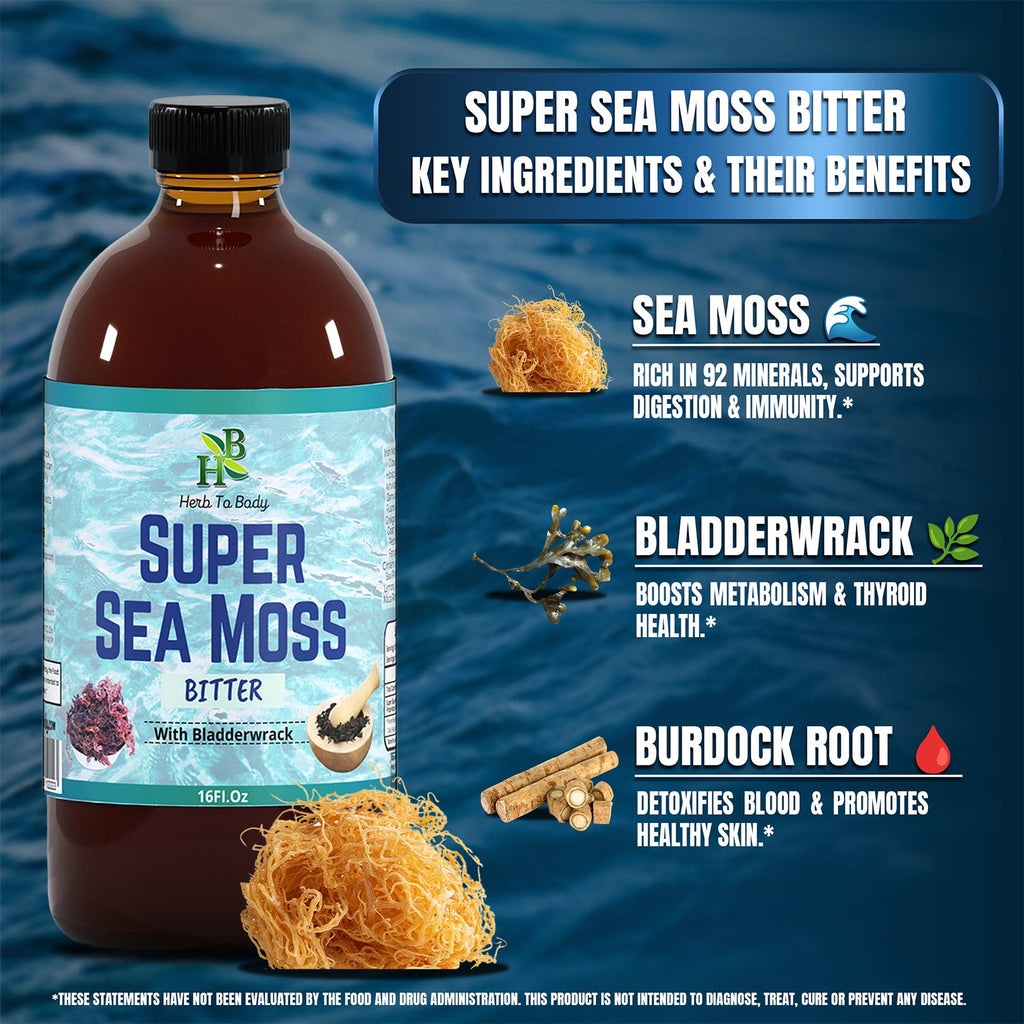 Super Sea Moss Bitter | 40+ Herbal Wellness Tonic with Irish Moss & Bladderwrack