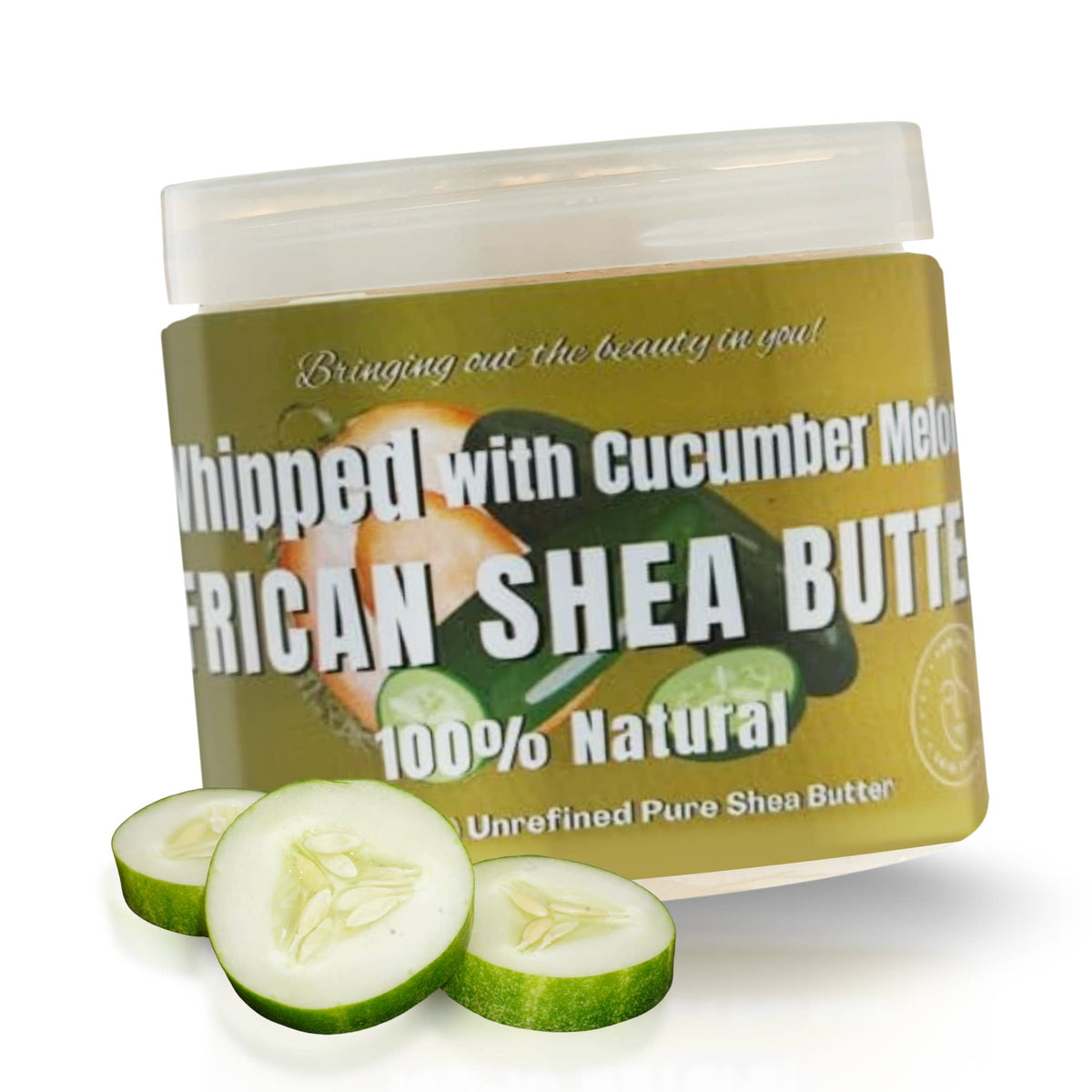 Cucumber Melon Whipped African Ivory Shea Butter | Hydrating Skin & Hair Butter – 12oz