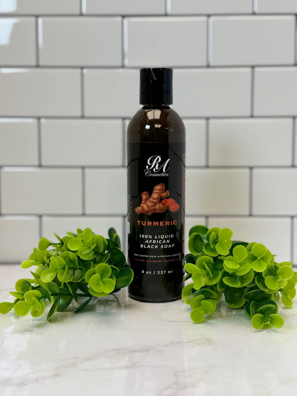 African Black Liquid Soap – Turmeric | Face, Body & Hair Cleanser (8 oz)