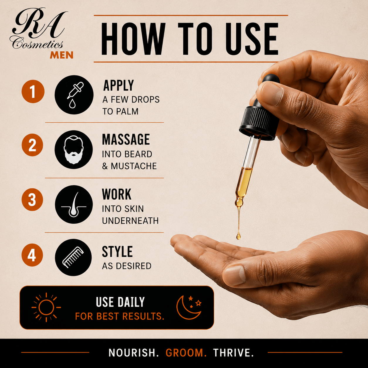 Premium Men's Beard Oil with Batana, Argan & Castor Oils – 2 oz