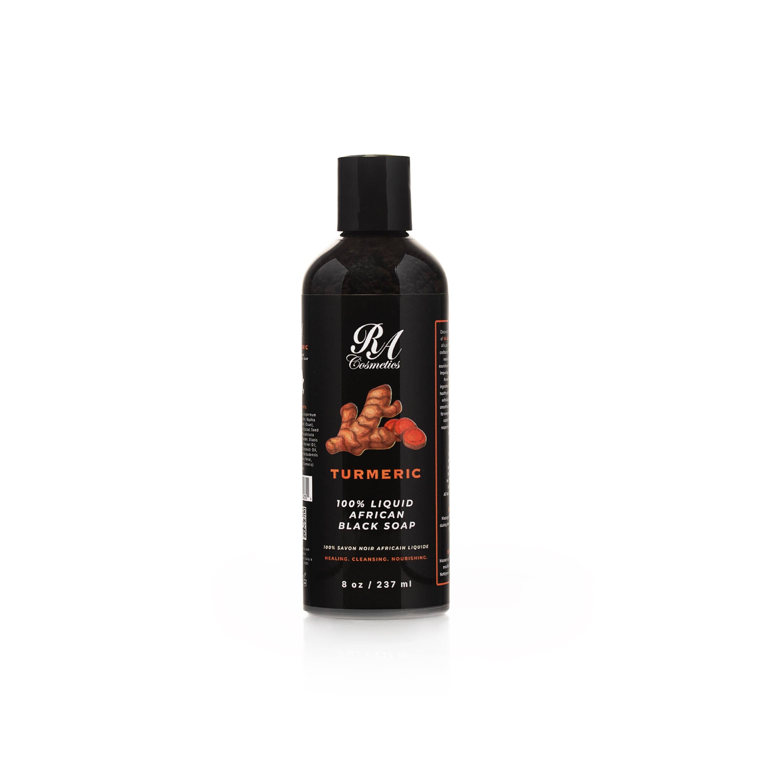 African Black Liquid Soap – Turmeric | Face, Body & Hair Cleanser (8 oz)