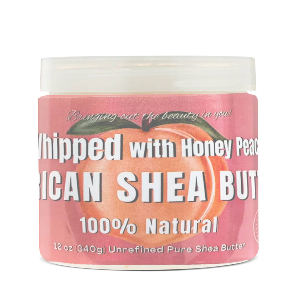 Whipped African Ivory Shea Butter – Honey Peach (12 oz)