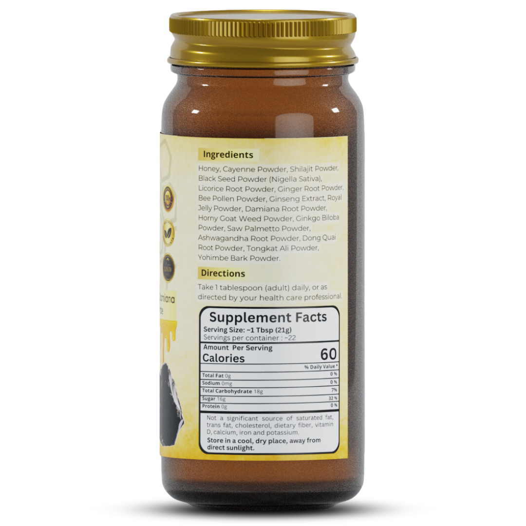 Shilajit Honey – Raw Himalayan Shilajit Infused Honey (16 oz)