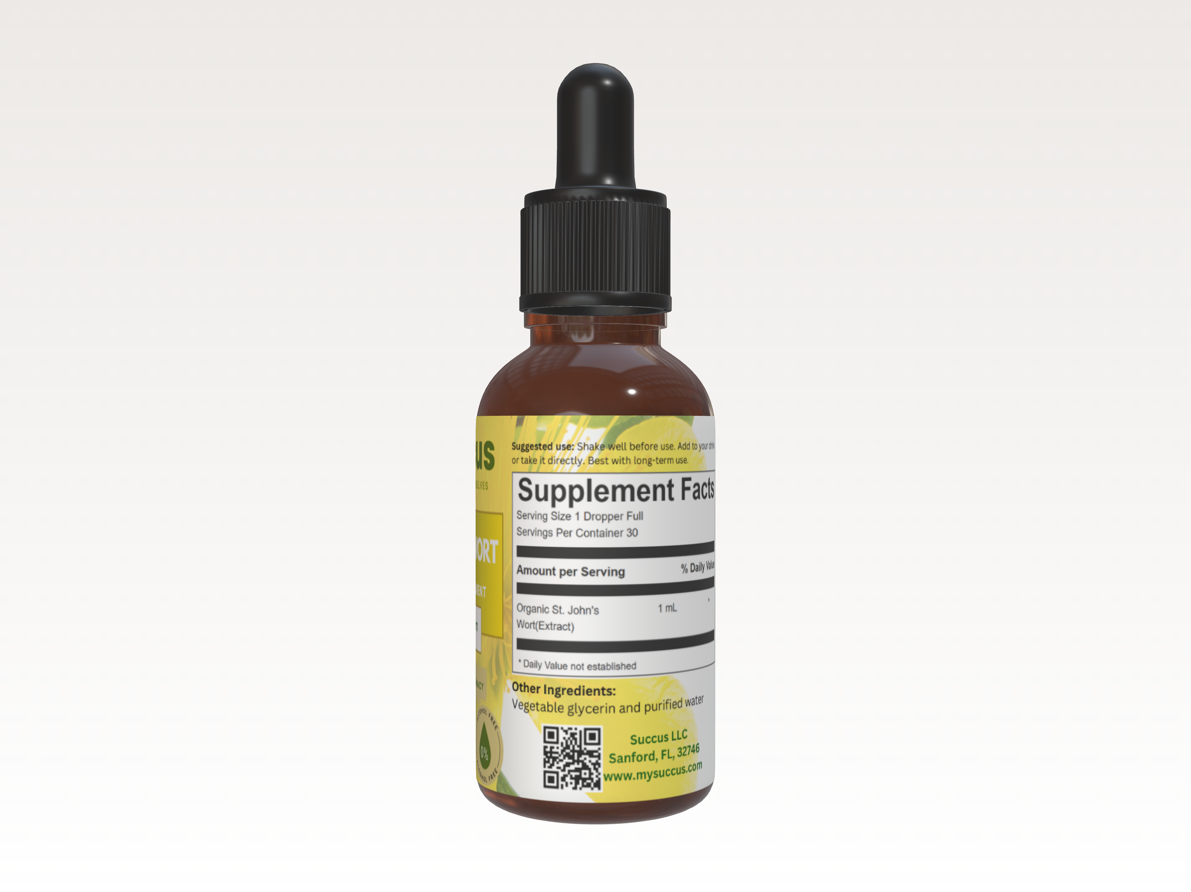 St. John's Wort Tincture - Nervous System (High Potency) : Alcohol Extract / 1 fl oz