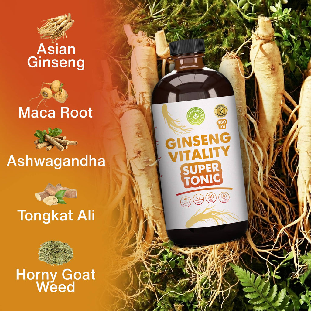 Ginseng Vitality Super Tonic | Men's Energy, Stamina & Performance Support – 480 mL