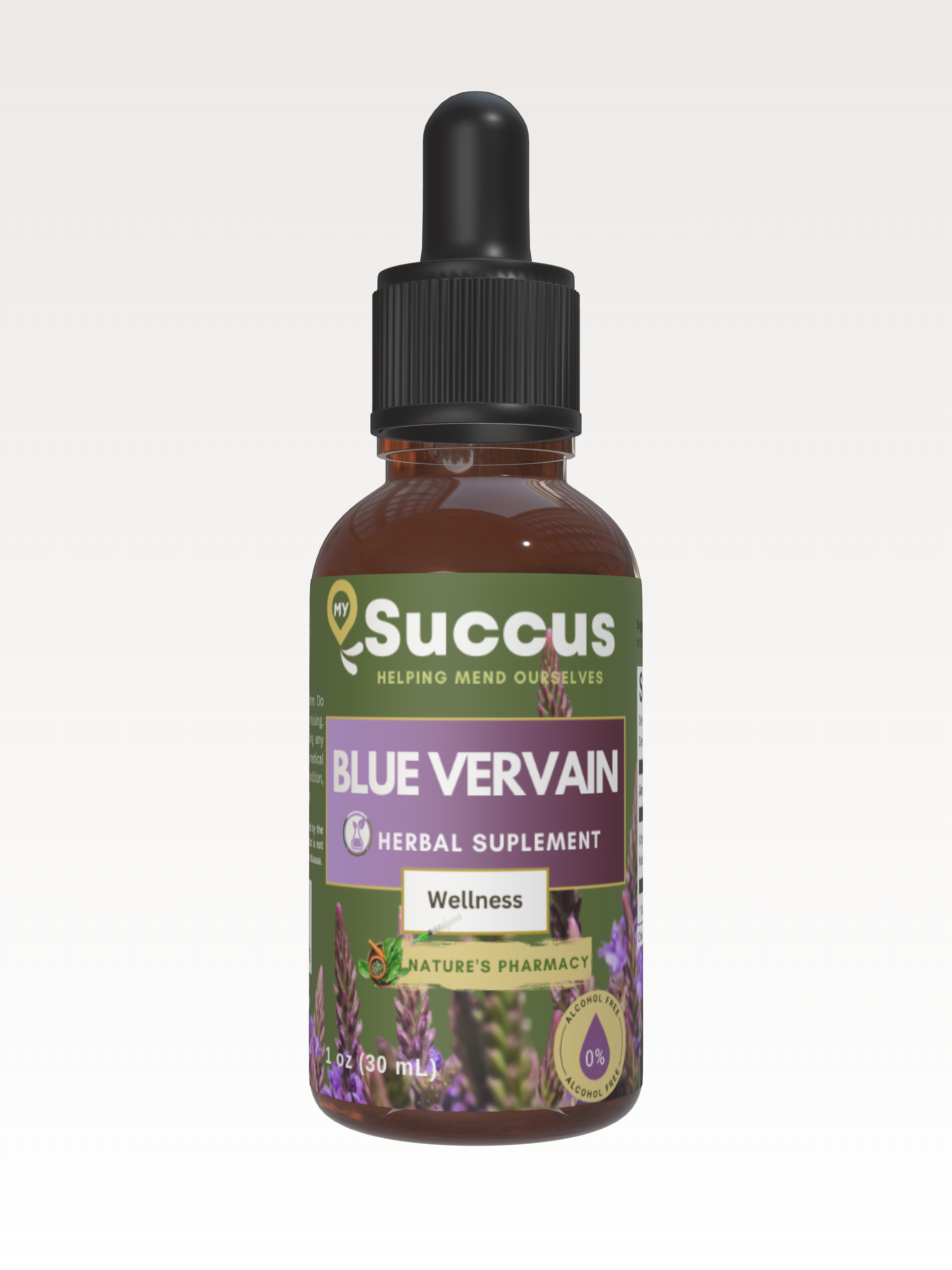 Blue Vervain Tincture - Calming, Herbal & Naturally Soothing: Alcohol Free / 1 fl oz