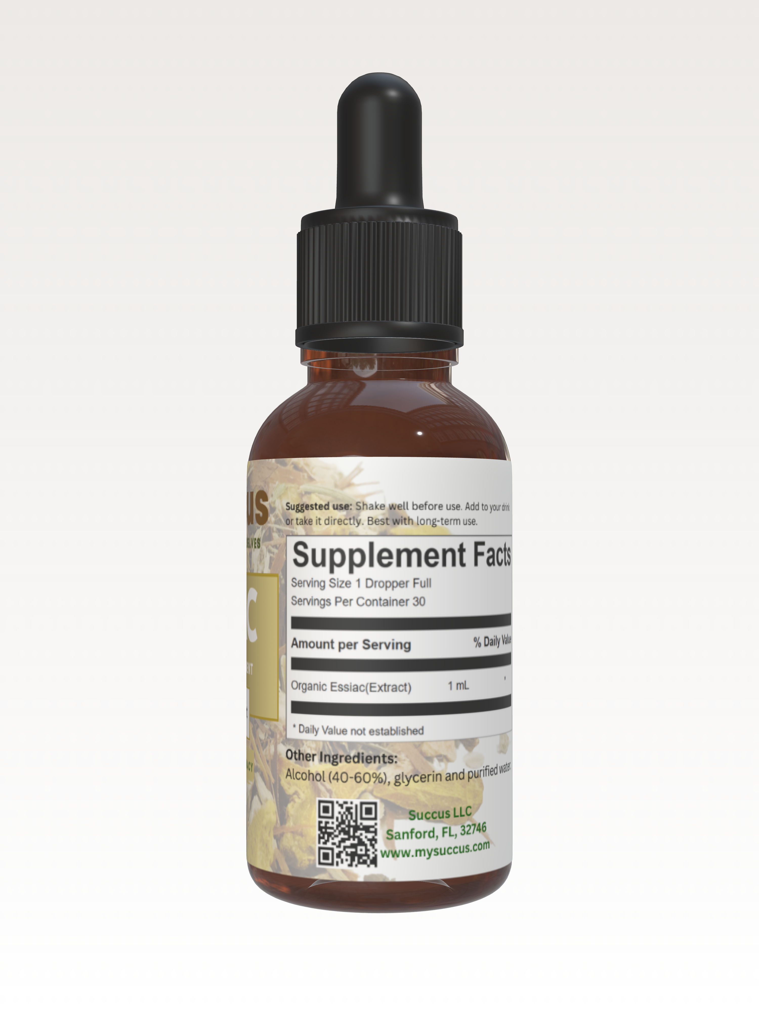 Essiac Tincture - Herbal Support for Detox & Wellness: Alcohol Free / 1 fl oz