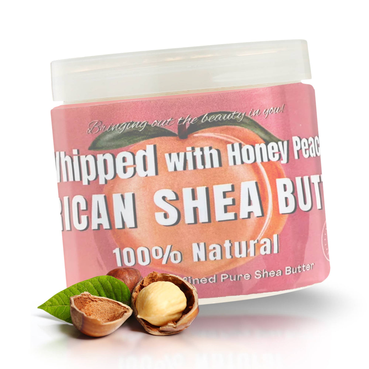 Whipped African Ivory Shea Butter – Honey Peach (12 oz)