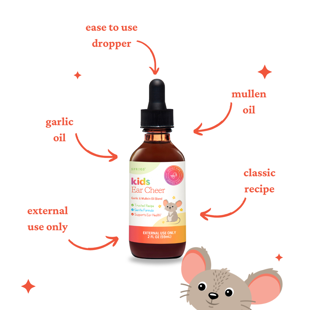 Kids Ear Cheer – Garlic & Mullein Herbal Ear Oil | 2 oz