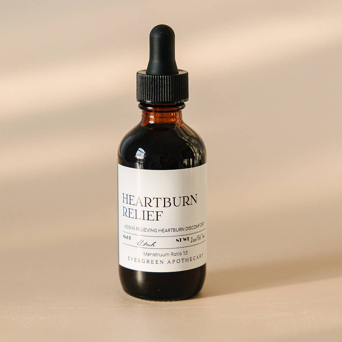 Herbal Heartburn Relief Tincture – Digestive Support Formula  (Alcohol Free)