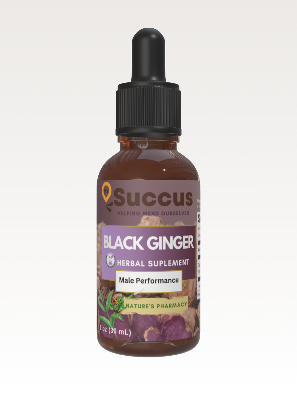 Black Ginger Tincture - Energizing, Spicy & Naturally Bold: (MALE PERFORMANCE) / 1 fl oz
