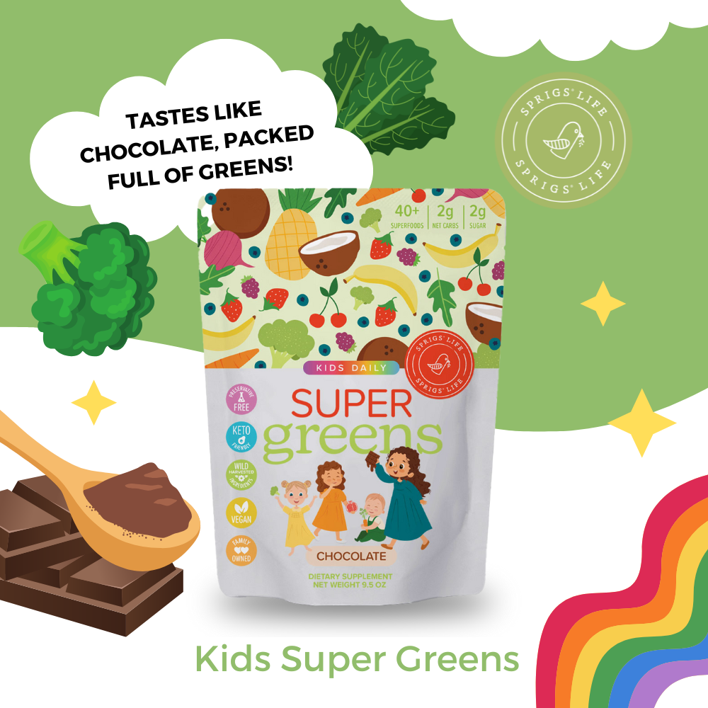 Kids Daily Super Greens Chocolate | 40+ Superfoods & Probiotics | 9.5 oz